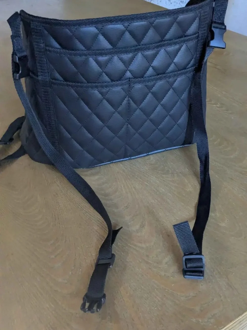 Quilted Black car purse/ car essentials organizer-